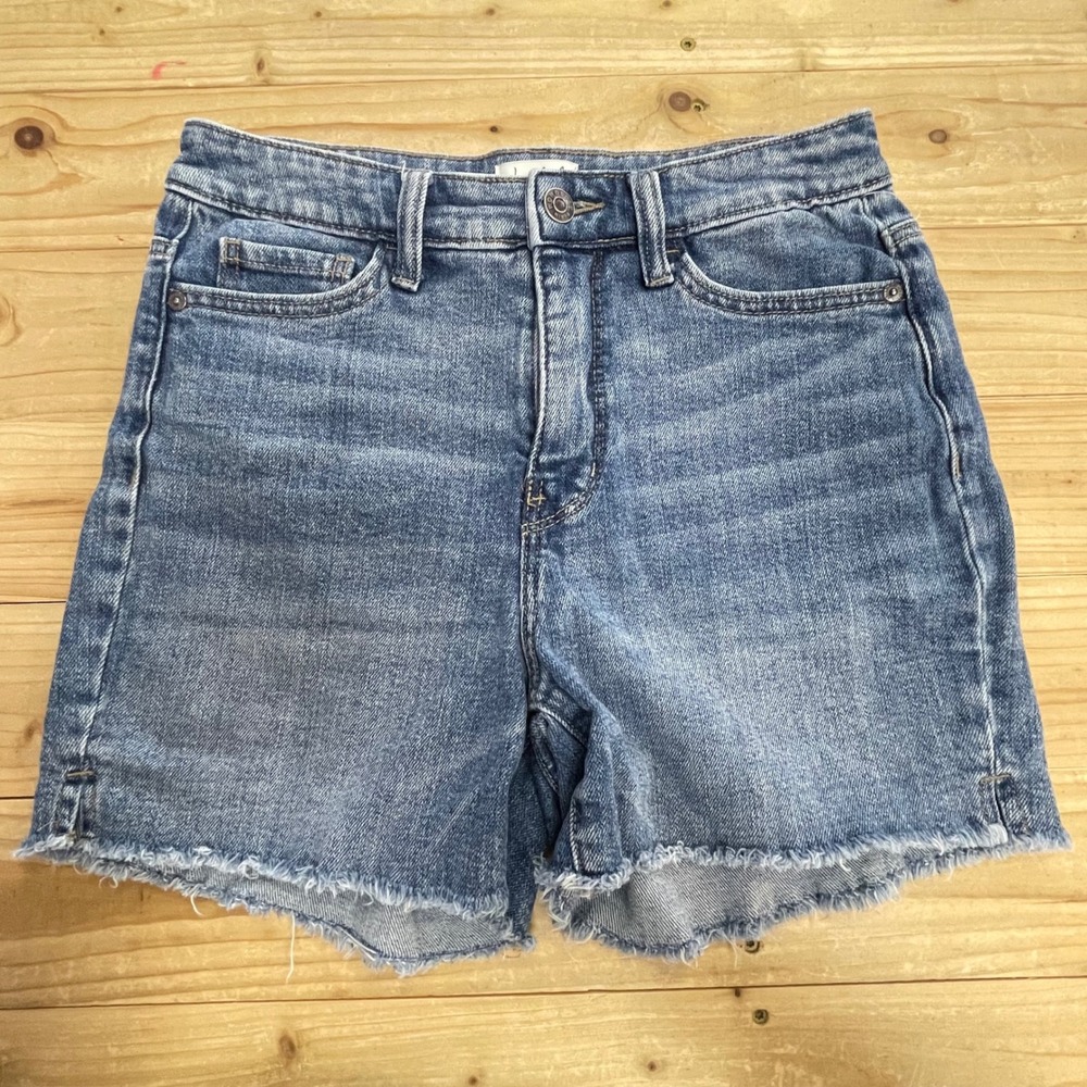 Wonderly Denim Shorts High Rise Frayed Hem Casual Blue Jean Shorts 4R